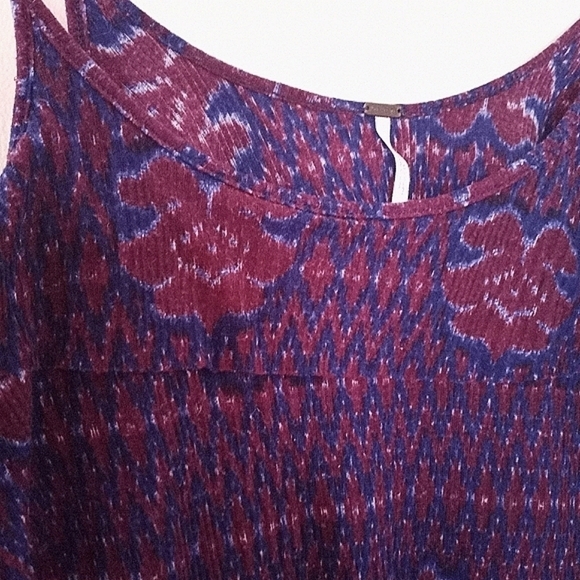 Free People Tank Top Cami Boho Ikat Dew Drop Handkerchief Hem - Picture 8 of 11